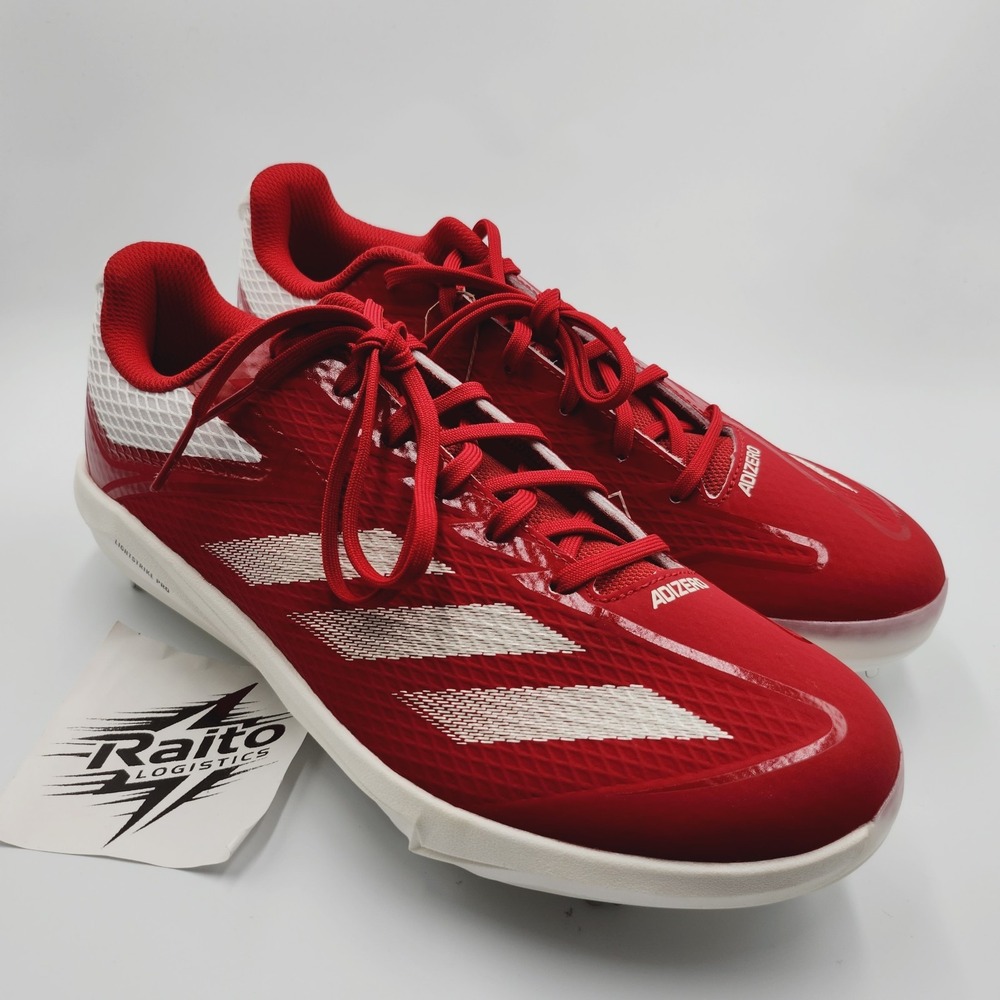 Mens Size 10 Adidas Baseball Cleats Adizero Electric Metal Red White IH3462